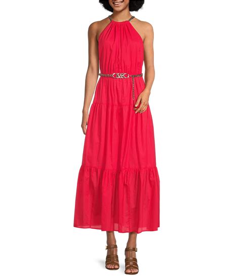 michael kors chain halter dress|Michael Kors lawn maxi dress.